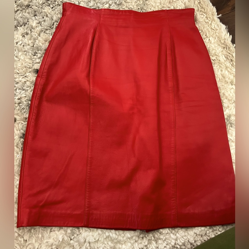 Dana Brooke Red pencil skirt.